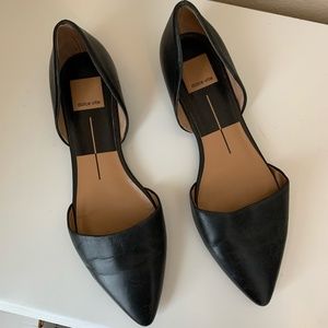 Dolce Vita Black Leather Pointy Flats